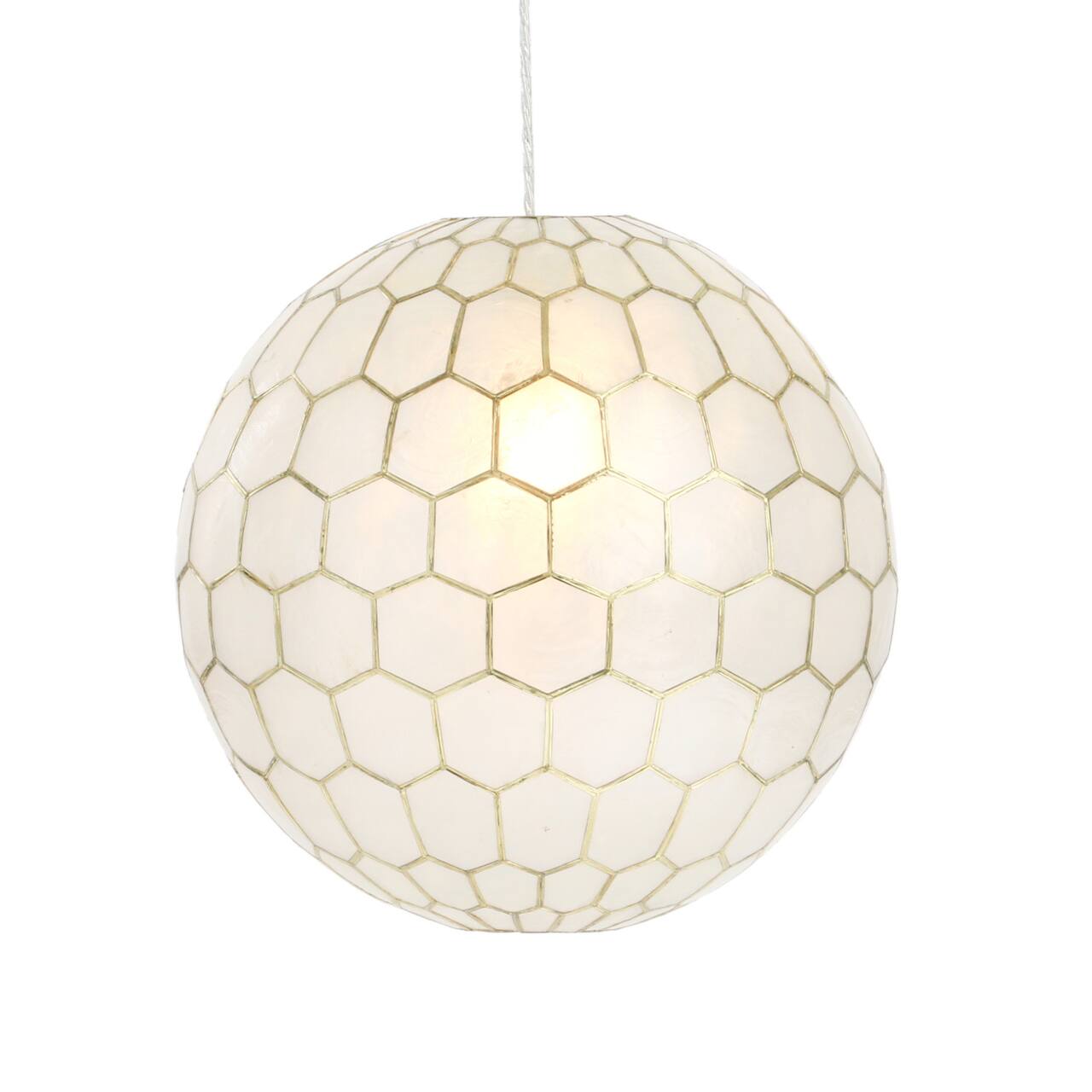 Hello Honey® Capiz Honeycomb Globe Pendant Light